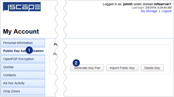 public key authentication generate key pair